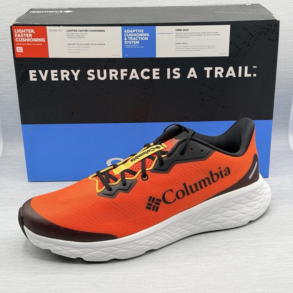 Columbia Men's 15 Sneakers Running Trail Konos Omni Max Red Black Lightweight